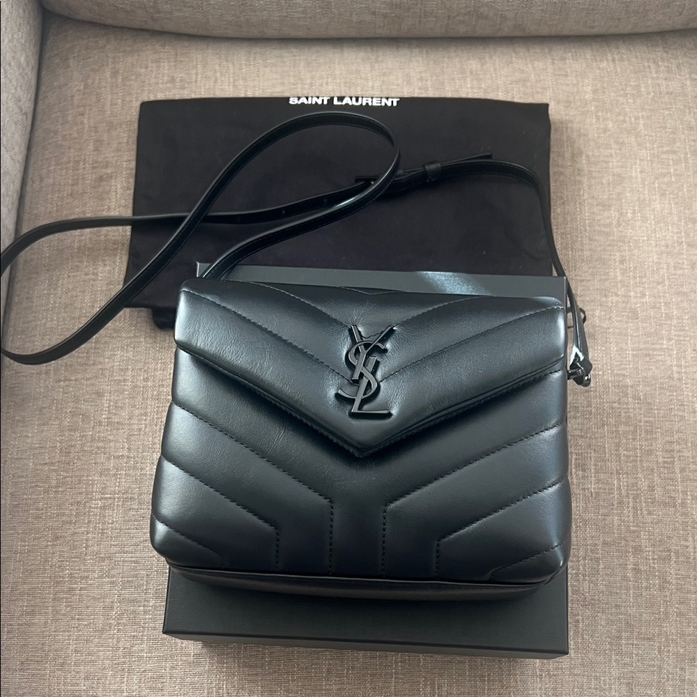 Yves Saint Laurent Loulou Toy Quilted Leather Black Crossbody Bag